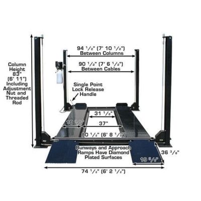 Atlas 8000 lb Portable Four Post Car Storage Lift