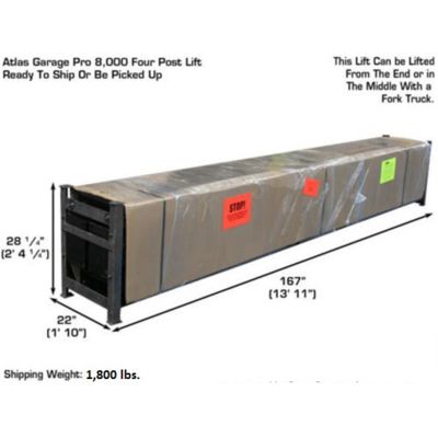 Atlas 8000 lb Portable Four Post Car Storage Lift