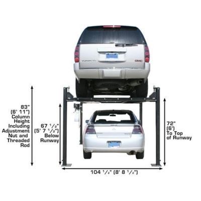 Atlas 8000 lb Portable Four Post Car Storage Lift