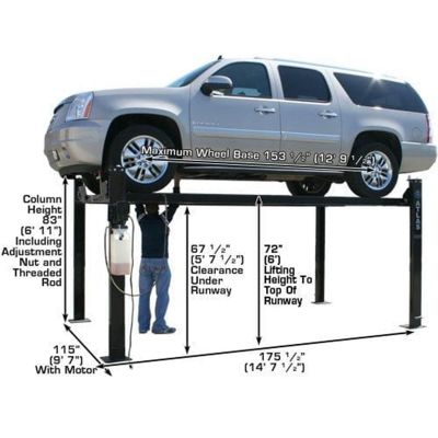 Atlas 8000 lb Portable Four Post Car Storage Lift