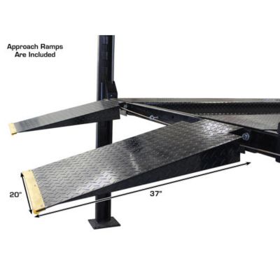 Atlas 8000 lb Extra Tall Four Post Car Lift Diamond Plate Runways