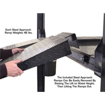 Atlas 8000 lb Extra Tall Four Post Car Lift Diamond Plate Runways