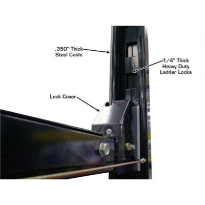 Atlas 8000 lb Extra Tall Four Post Car Lift Diamond Plate Runways
