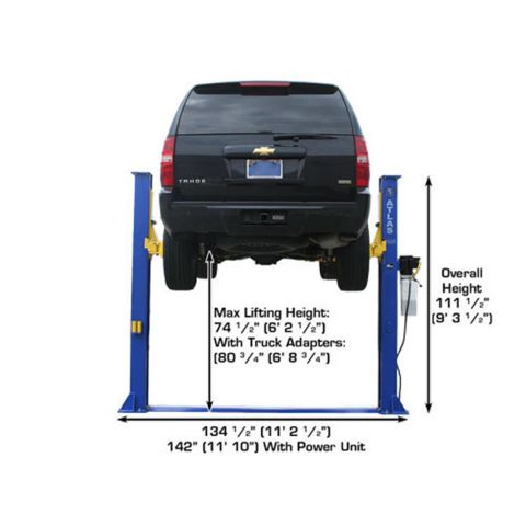 Atlas 9KBPX 9000 lb Baseplate Two Post Car Lift Low Ceiling 9ft 6in