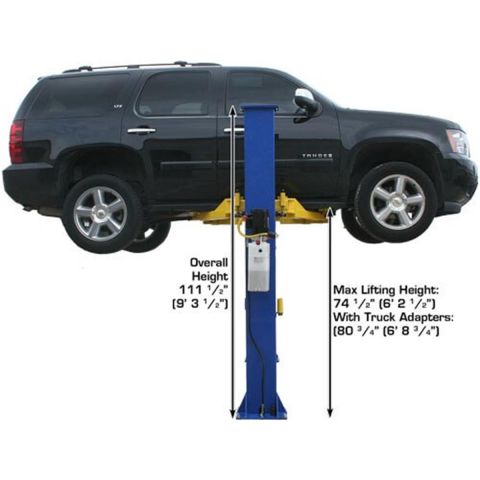 Atlas 9KBPX 9000 lb Baseplate Two Post Car Lift Low Ceiling 9ft 6in