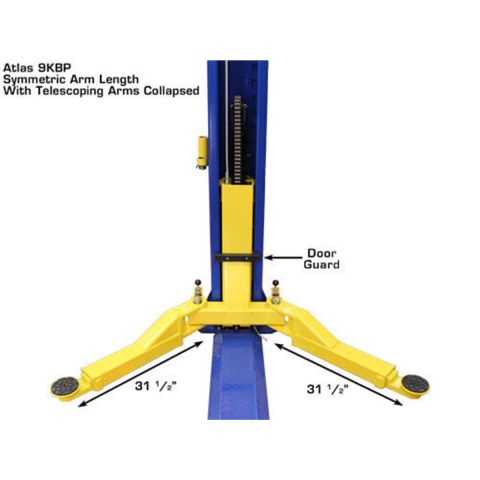 Atlas 9KBPX 9000 lb Baseplate Two Post Car Lift Low Ceiling 9ft 6in