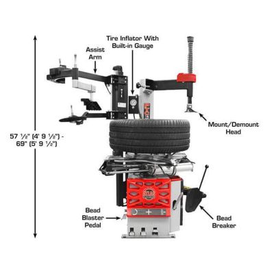 Atlas Platinum PTC300 Italian Rim Clamp Tire Changer Assist Arm 110V