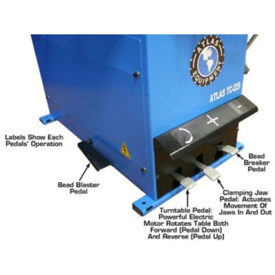 Atlas TC229 Swing Arm Rim Clamp Tire Changer with Bead Blaster 39in