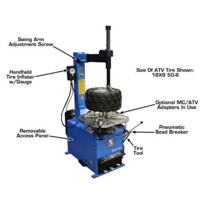 Atlas TC229 Swing Arm Rim Clamp Tire Changer with Bead Blaster 39in