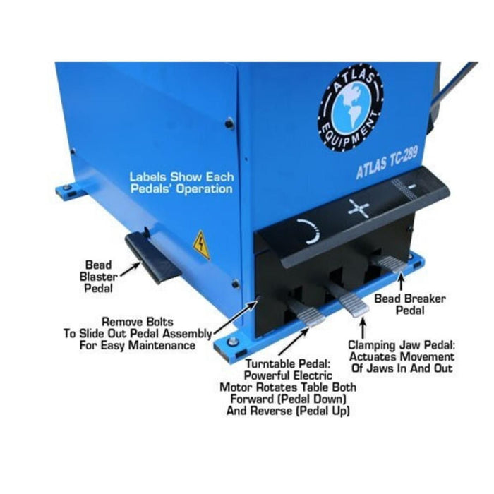 Atlas TC289LH Extra Large Rim Clamp Tire Changer Left Hand Assist 47in