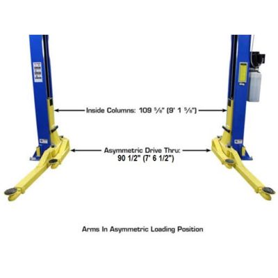 Atlas PRO 9D 9000 lb Overhead Two Post Car Lift Symmetric Asymmetric