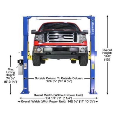 Atlas PRO 9D 9000 lb Overhead Two Post Car Lift Symmetric Asymmetric