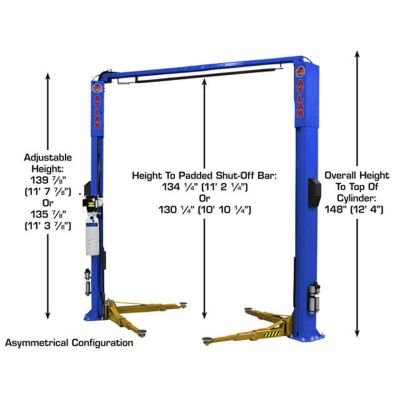 Atlas Platinum PVL10 10000 lb ALI Certified Two Post Car Lift 220V
