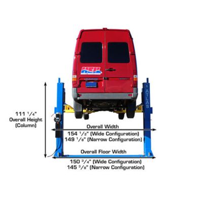 Atlas BP12000X 12000 lb Heavy Duty Baseplate Two Post Lift Low Ceiling