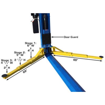 Atlas BP12000X 12000 lb Heavy Duty Baseplate Two Post Lift Low Ceiling