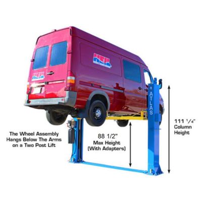 Atlas BP12000X 12000 lb Heavy Duty Baseplate Two Post Lift Low Ceiling