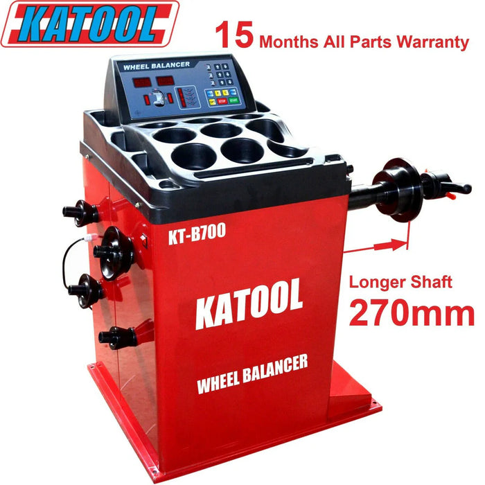 Katool KT B700 Professional Wheel Balancer 1g Accuracy 30in Rim 110V