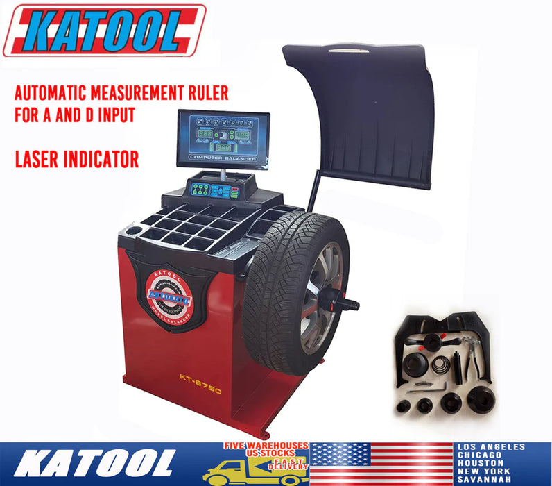 Katool KT B750 Precision Wheel Balancer 1g Accuracy 30in Rim Capacity
