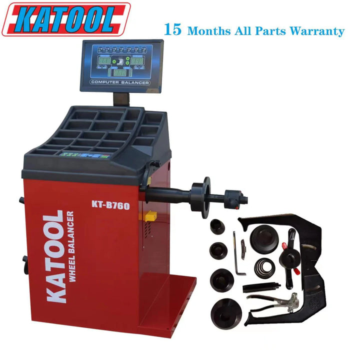 Katool KT B760 Laser Wheel Balancer 1g Accuracy Auto Ruler 30in Rims