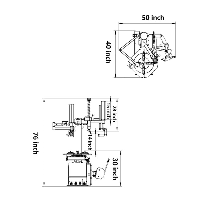 Katool Dual Assist Arm Wheel Clamp Tire Changer 2HP