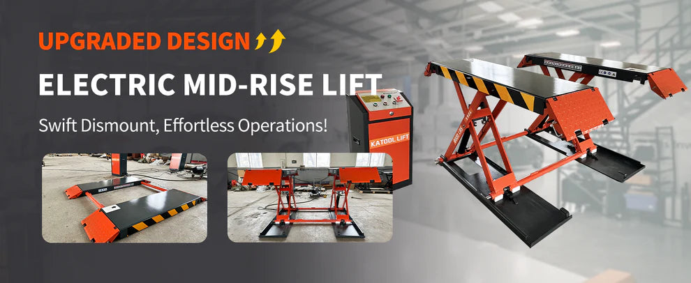 Katool KT X90E 8000 lb Electric Mid Rise Scissor Lift 47in CE Certified