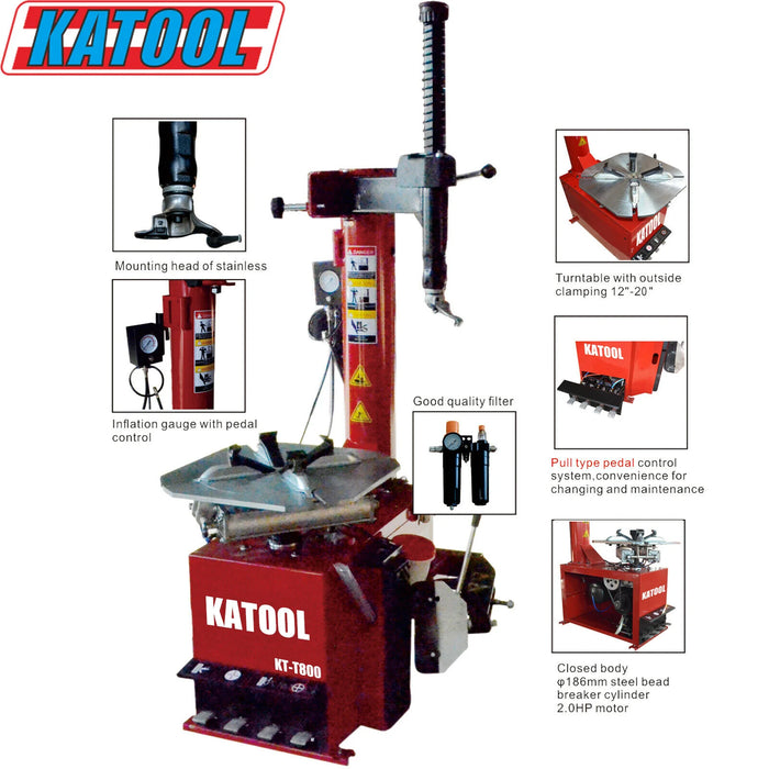 Katool Professional Wheel Clamp Tire Changer 12 to 24 Inch