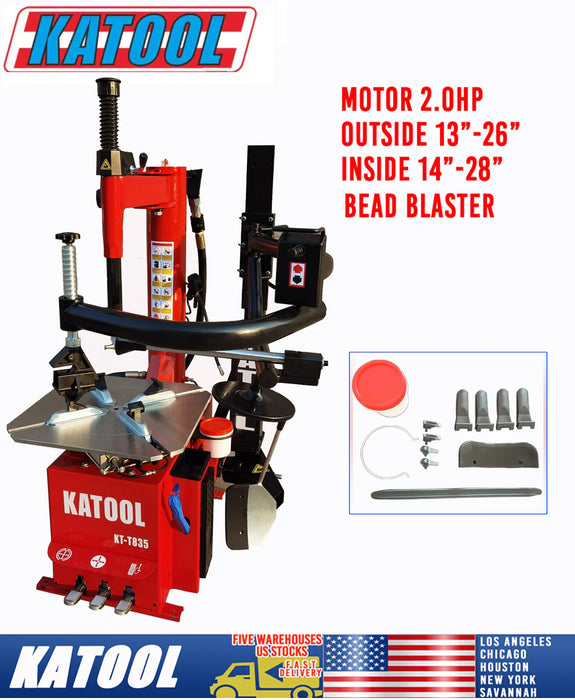 Katool KT T835 Single Assist Arm Wheel Clamp Tire Changer 2HP 110V