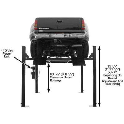 Atlas Garage PRO9000 9000 lb Extra Wide Four Post Lift Diesel Dually