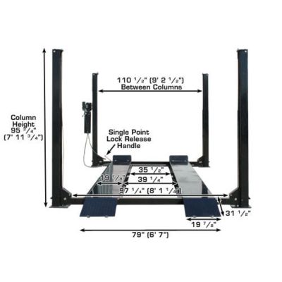 Atlas Garage PRO9000 9000 lb Extra Wide Four Post Lift Diesel Dually