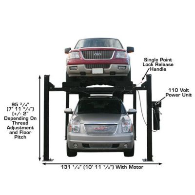 Atlas Garage PRO9000 9000 lb Extra Wide Four Post Lift Diesel Dually