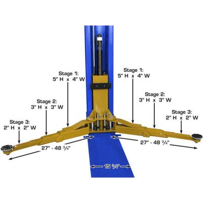 Atlas Platinum PVL9BP 9000 lb ALI Certified Baseplate Two Post Car Lift