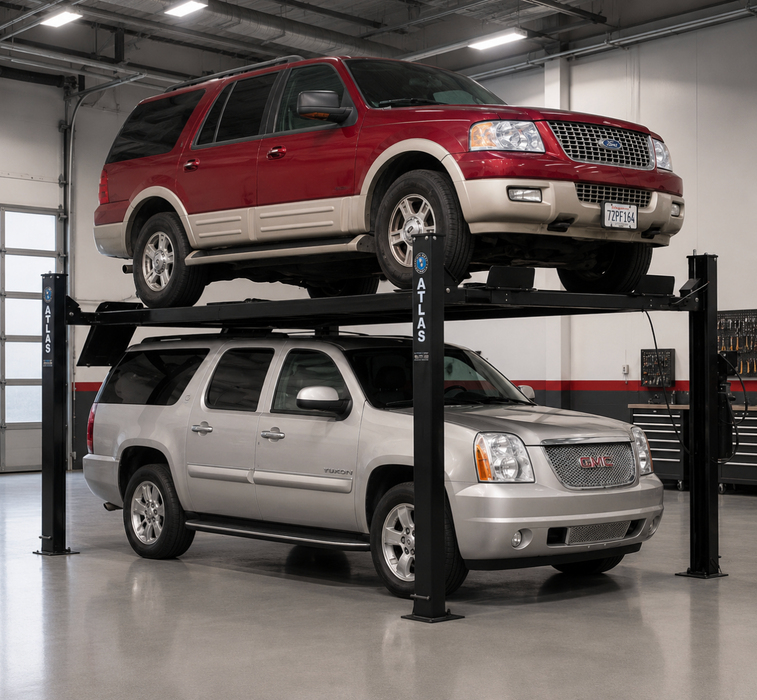 Atlas Garage PRO9000 9000 lb Extra Wide Four Post Lift Diesel Dually