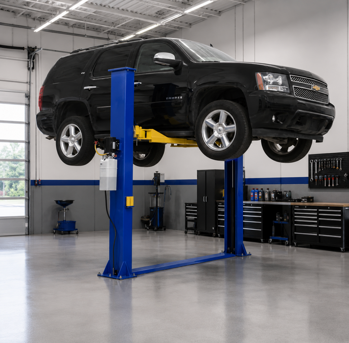 Atlas 9KBPX 9000 lb Baseplate Two Post Car Lift Low Ceiling 9ft 6in